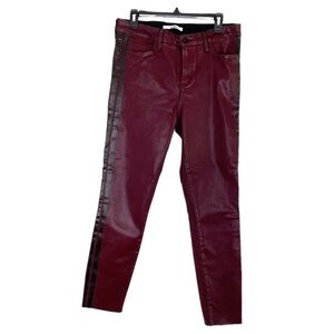 NWOT Sam Edelman The Kitten Coated Jeans Pants Burgundy Maroon Red Black Size 32